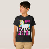 Big Sister Magical Unicorn w. Rainbow Mane & Tail T-shirt (Voorkant volledig)