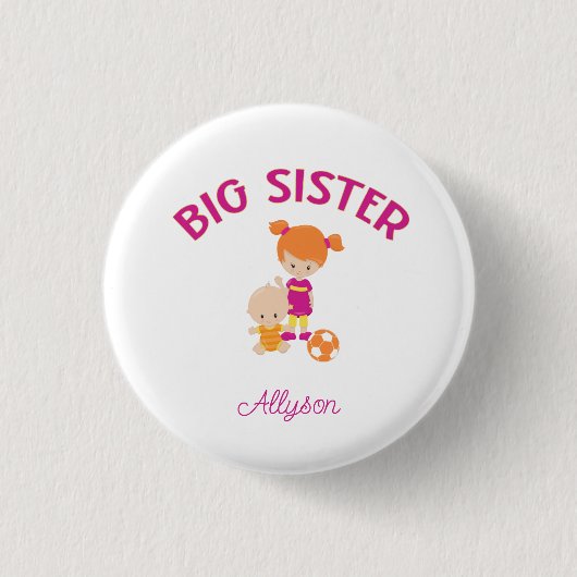 Big Sister met Baby Brother Aangepast Ronde Button 3,2 Cm (Voorkant)