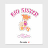 Big Sister met Baby Brother Aangepast Sticker (Vel)
