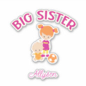 Big Sister met Baby Brother Aangepast Sticker (Voorkant)