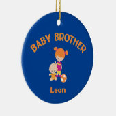 Big Sister met Baby Brother Baby's Jaar Keramisch Ornament (Rechts)