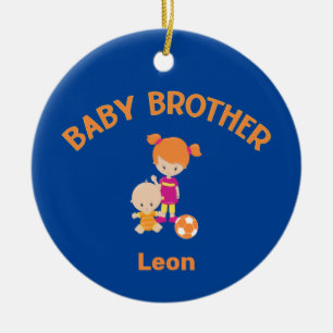 Big Sister met Baby Brother Baby's Jaar Keramisch Ornament