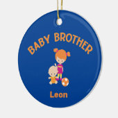 Big Sister met Baby Brother Baby's Jaar Keramisch Ornament (Links)