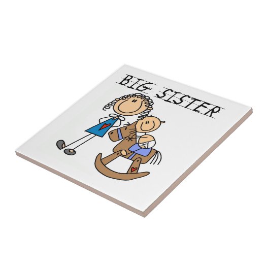 Big Sister met Baby Brother Gifts Tegeltje (Zijkant)