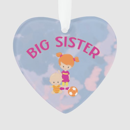 Big Sister met Baby Brother Heart kerstboom Ornament (voorkant)