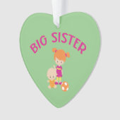Big Sister met Baby Brother Heart kerstboom Ornament (voorkant)