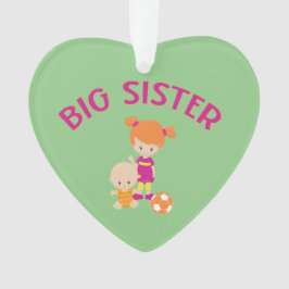 Big Sister met Baby Brother Heart kerstboom Ornament