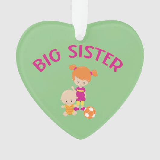Big Sister met Baby Brother Heart kerstboom Ornament (voorkant)