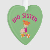 Big Sister met Baby Brother Heart kerstboom Ornament (voorkant)
