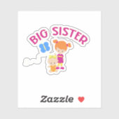 Big Sister met Baby zuster Custom-Cut Sticker (Vel)