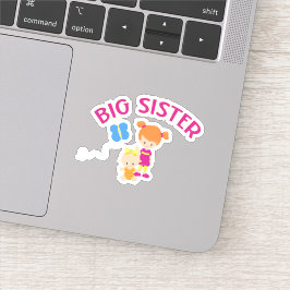 Big Sister met Baby zuster Custom-Cut Sticker