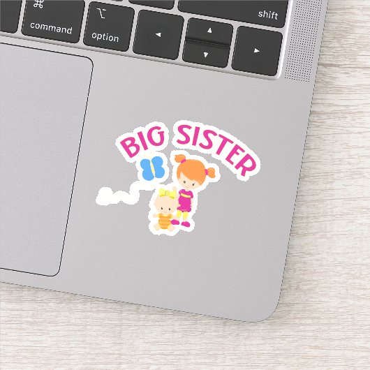Big Sister met Baby zuster Custom-Cut Sticker (Detail)