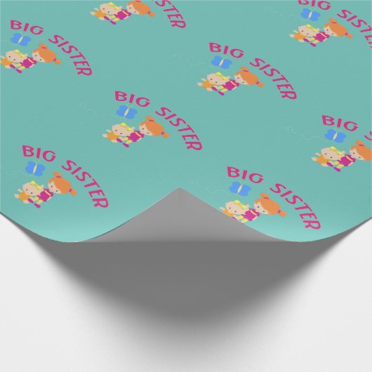 Big Sister met Baby Zuster Pattern Gift Cadeaupapier (Hoek)