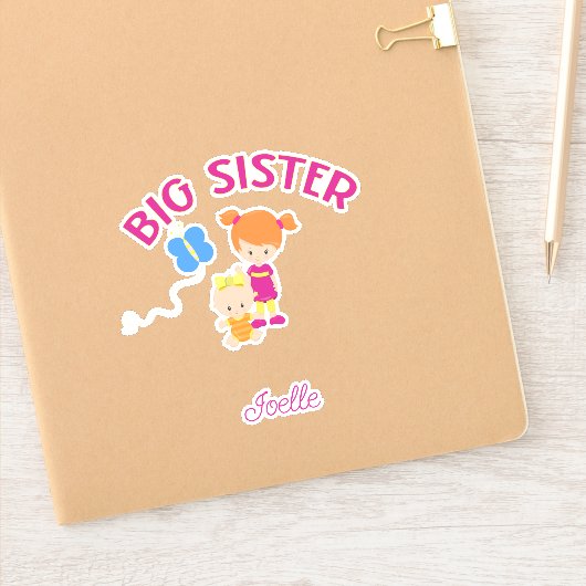 Big Sister met Baby Zuster Persoonlijke Sticker (Notitieboek)