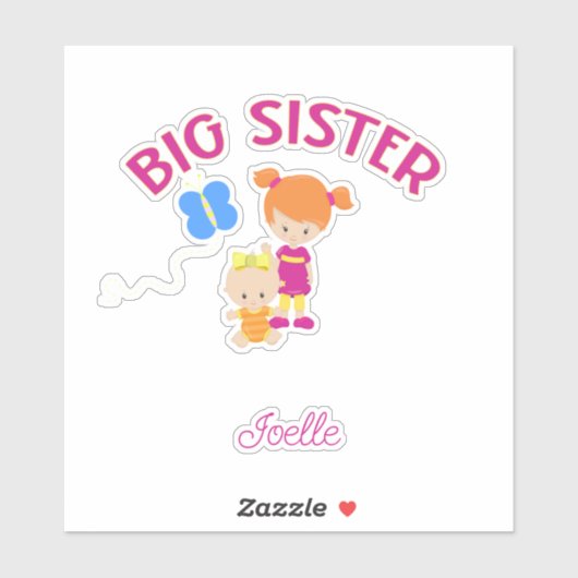 Big Sister met Baby Zuster Persoonlijke Sticker (Vel)