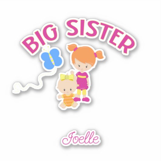 Big Sister met Baby Zuster Persoonlijke Sticker (Voorkant)