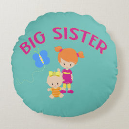 Big Sister met Baby Zuster Rond Kussen