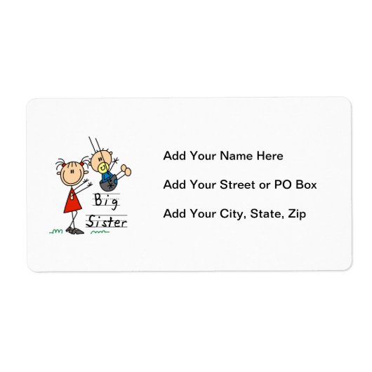 Big Sister met kleine broertjes cadeaus Etiket (Voorkant)
