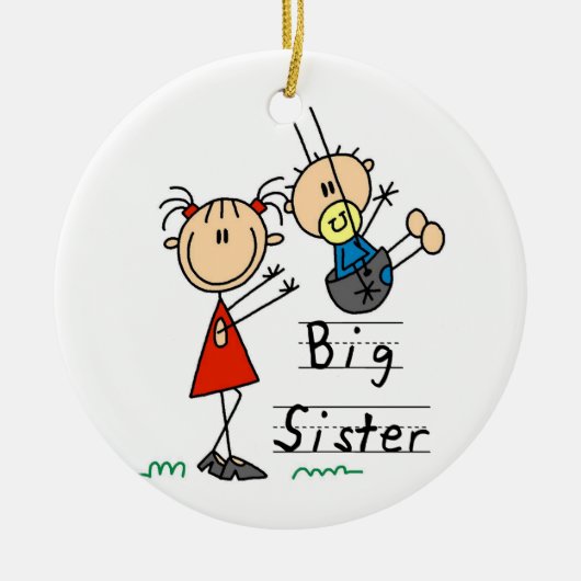 Big Sister met kleine broertjes cadeaus Keramisch Ornament (Voorkant)