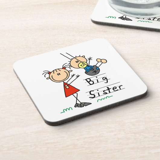 Big Sister met kleine broertjes cadeaus Onderzetter (Linkerzijde)