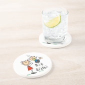 Big Sister met kleine broertjes cadeaus Zandsteen Onderzetter (Zijkant)