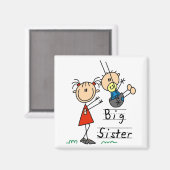 Big Sister met Little Brother Tshirts en Gifts Magneet (Voorkant / Achterkant)