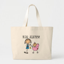 Big Sister met Little Sister T-shirts en Gifts Grote Tote Bag