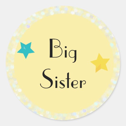 Big Sister met sterren Ronde Sticker (Voorkant)