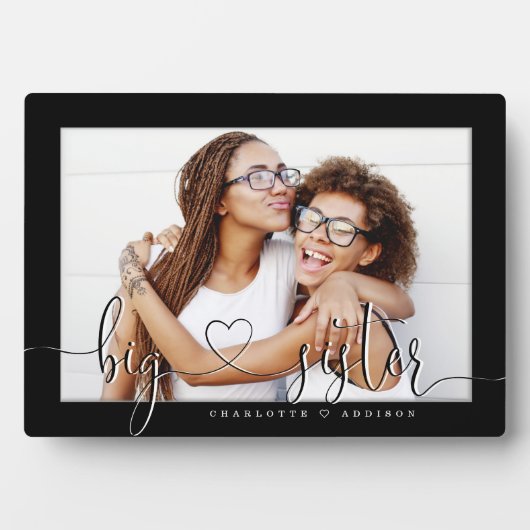 Big Sister Modern Minimal Black Matboard Foto Fotoplaat (voorkant)