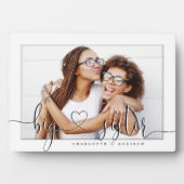 Big Sister Modern Minimale witte-Matbordfoto Fotoplaat (voorkant)