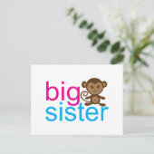 Big Sister Monkey Briefkaart (Staand voorkant)