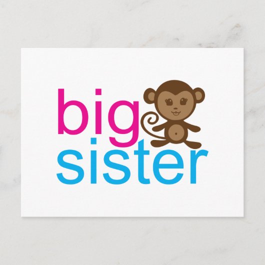 Big Sister Monkey Briefkaart (Voorkant)