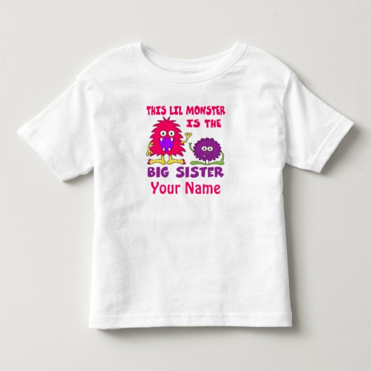 Big Sister Monster Gepersonaliseerd Shirt (Voorkant)