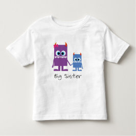 "big sister" Monster Geschwister blau lila Kinder Shirts