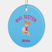 Big Sister-naam met Baby Brother-jaar Aangepast Keramisch Ornament (Links)