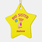 Big Sister-naam met Baby zuster Year Star Custom Keramisch Ornament (Links)