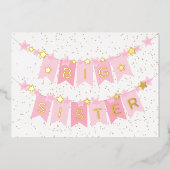 Big Sister New Baby Folie Kaart (Voorkant)