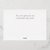 Big Sister New Baby Folie Kaart (Achterkant)