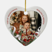 Big Sister New Baby Foto Silver Lijst Holly Pine Keramisch Ornament (Achterkant)
