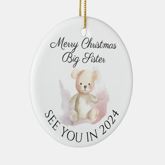 Big Sister nieuwe baby zwangerschap aankondiging o Keramisch Ornament (Rechts)