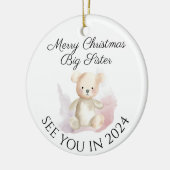 Big Sister nieuwe baby zwangerschap aankondiging o Keramisch Ornament (Links)