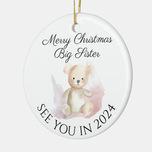 Big Sister nieuwe baby zwangerschap aankondiging o Keramisch Ornament (Links)