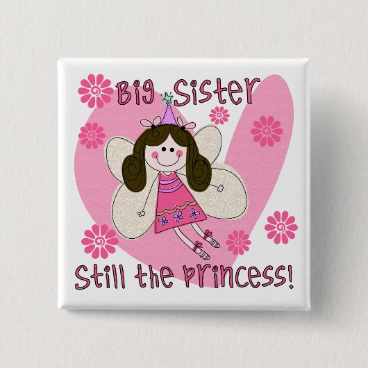 Big Sister, nog steeds de prinses Vierkante Button 5,1 Cm (Voorkant)