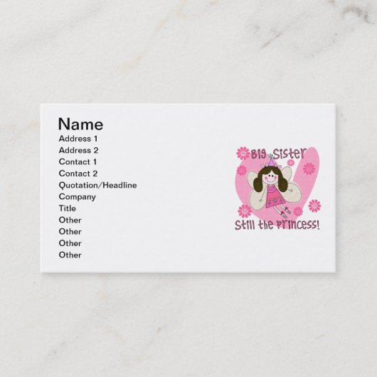 Big Sister, nog steeds de prinses Visitekaartje (Voorkant)