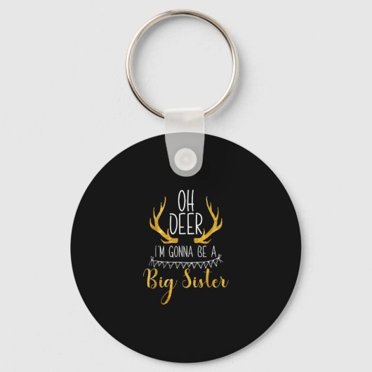 Big Sister Oh Deer Baby Announcement Cute Keychain (Voorkant)