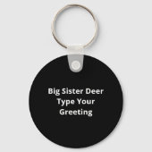Big Sister Oh Deer Baby Announcement Cute Keychain (Achterkant)
