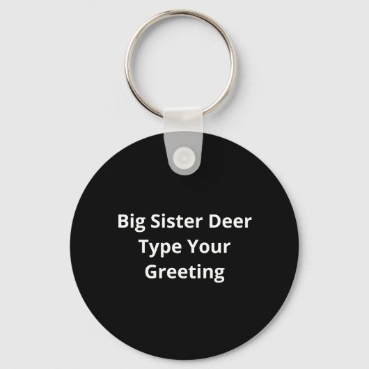 Big Sister Oh Deer Baby Announcement Cute Keychain (Achterkant)