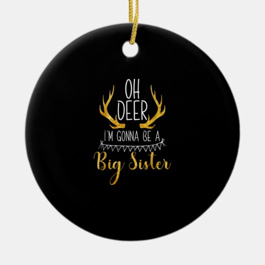 Big Sister Oh Deer Baby Announcement Cute Ornament (Voorkant)