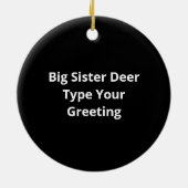 Big Sister Oh Deer Baby Announcement Cute Ornament (Achterkant)