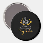 Big Sister Oh Deer Baby Announcement Cute Style  Magneet (Voorkant / Achterkant)